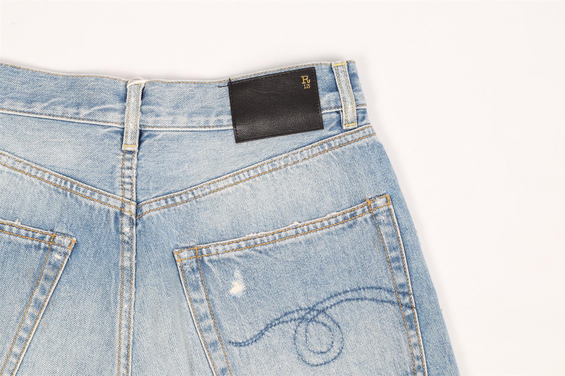 R13 HIGH RISE DENIM SHORTS W27 UK 8-10