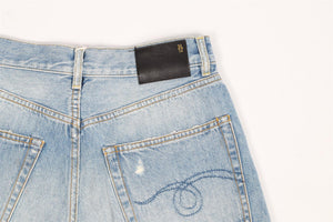 R13 HIGH RISE DENIM SHORTS W27 UK 8-10