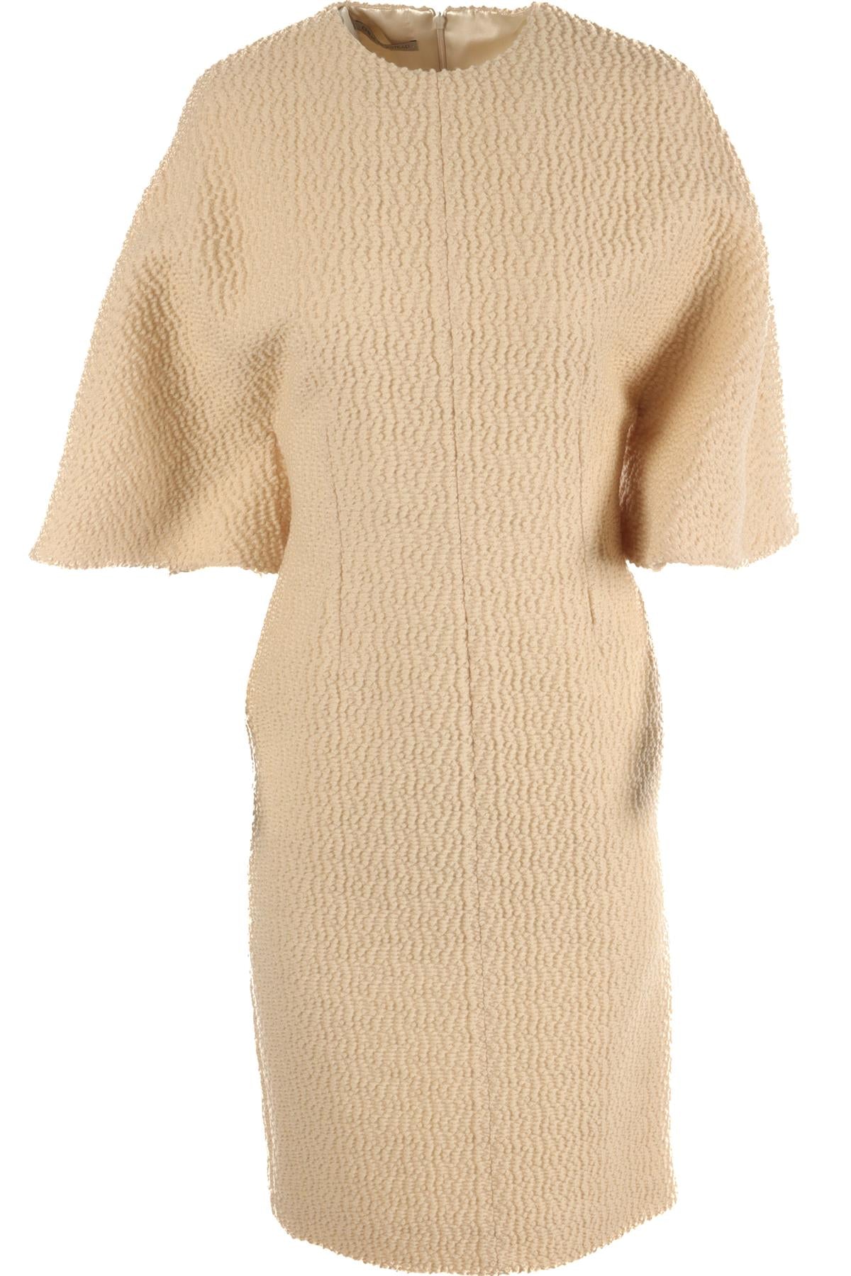 EMILIA WICKSTEAD CREAM WOOL MIDI DRESS UK 10