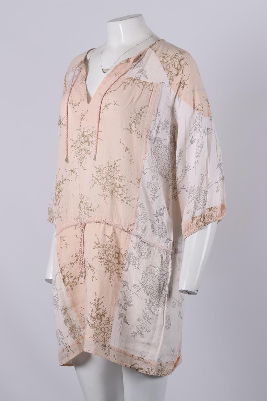 ULLA JOHNSON PRINTED COTTON MINI DRESS US 4 UK 8