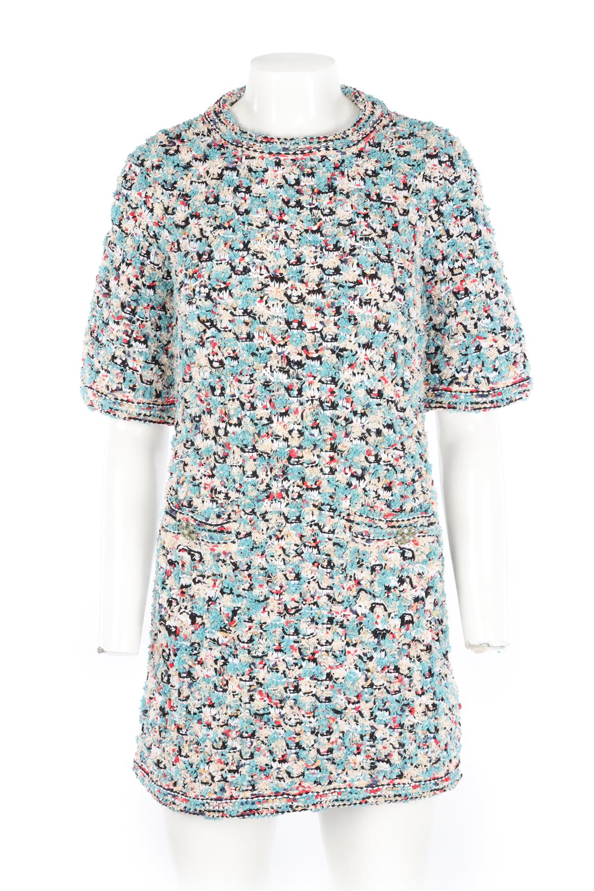 CHANEL MULTI KNIT MINI DRESS FR 36 UK 8