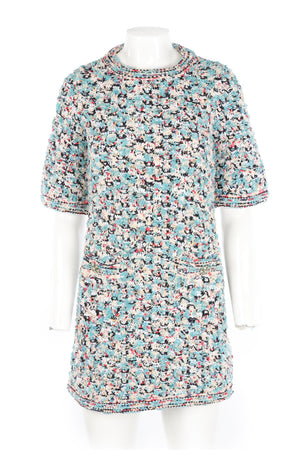 CHANEL MULTI KNIT MINI DRESS FR 36 UK 8