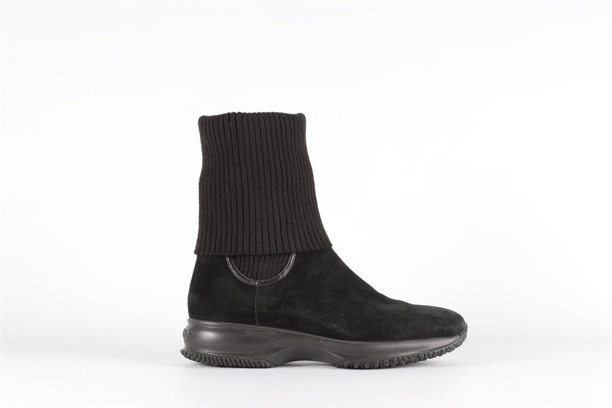 HOGAN BLACK SUEDE ANKLE BOOTS EU 38.5 UK 5.5 US 8.5