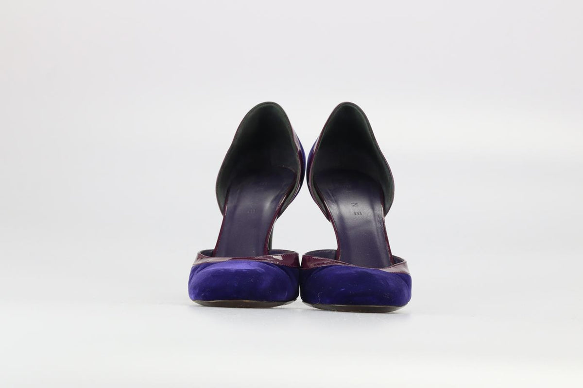 CELINE VELVET AND PATENT LEATHER PUMPS EU 39.5 UK 6.5 US 9.5