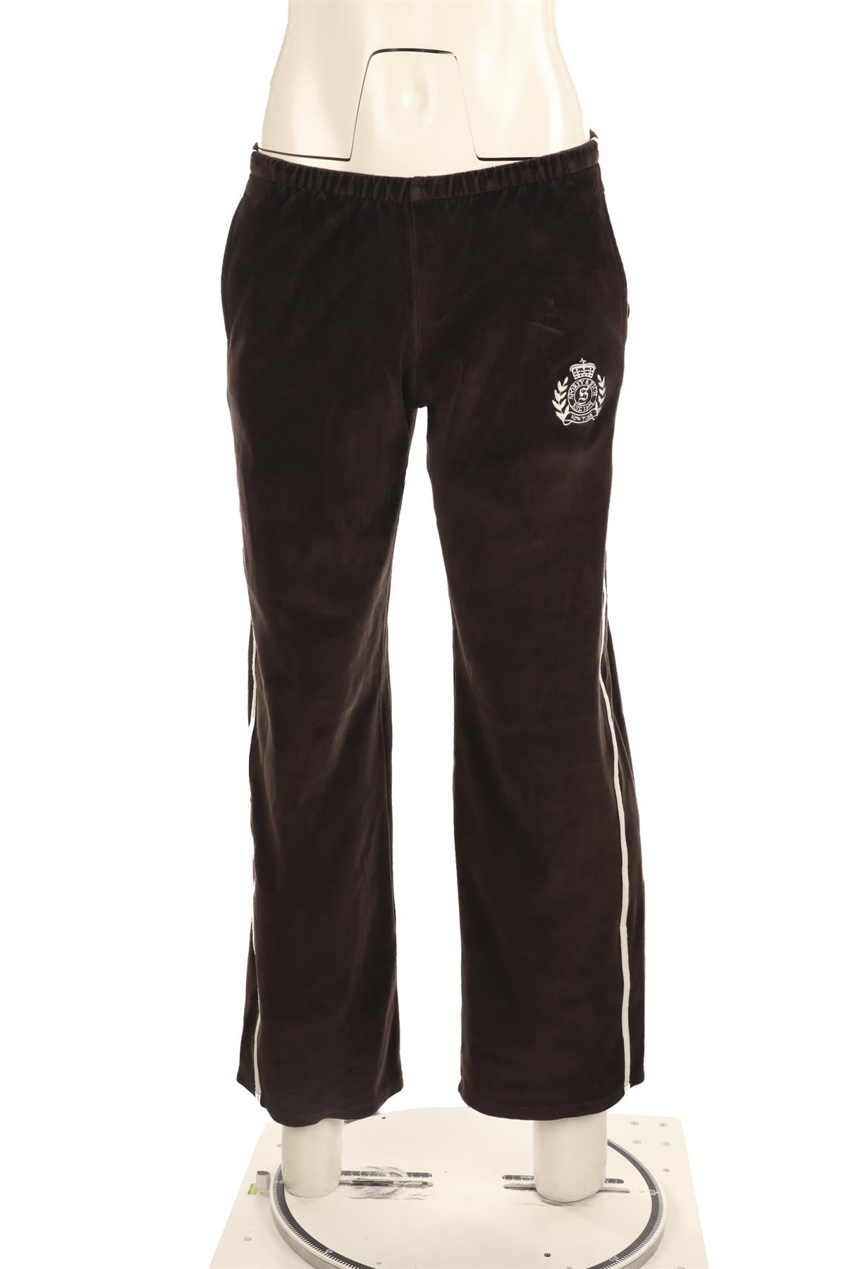 SPORTY & RICH BROWN VELVET STRAIGHT LEG PANTS SMALL