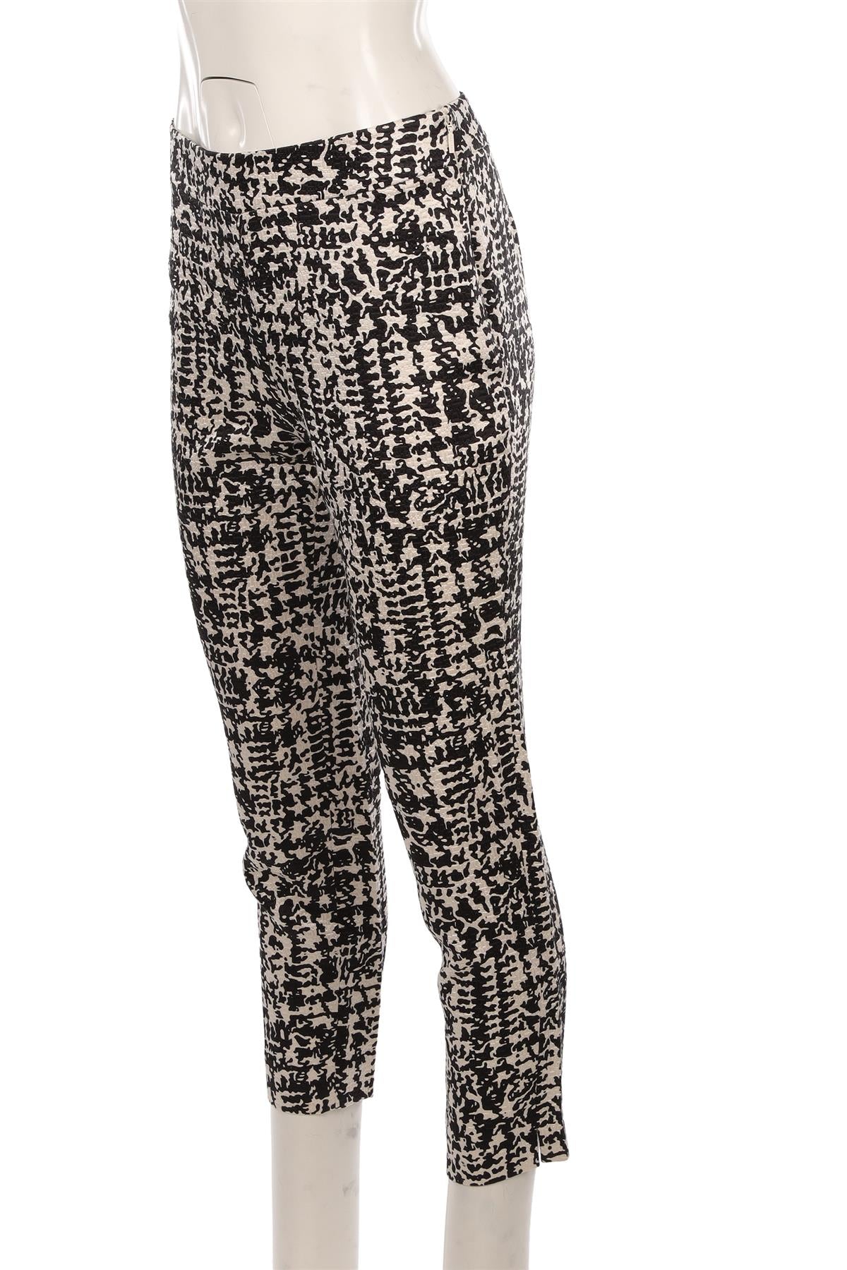 CH CAROLINA HERRARA BLACK COTTON STRAIGHT LEG PANTS FR 36 UK 8