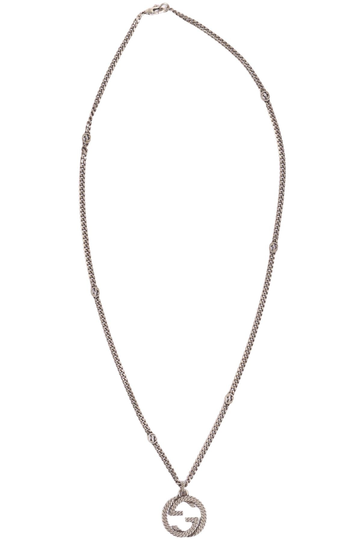 GUCCI SILVER GG STERLING SILVER CHAIN NECKLACE