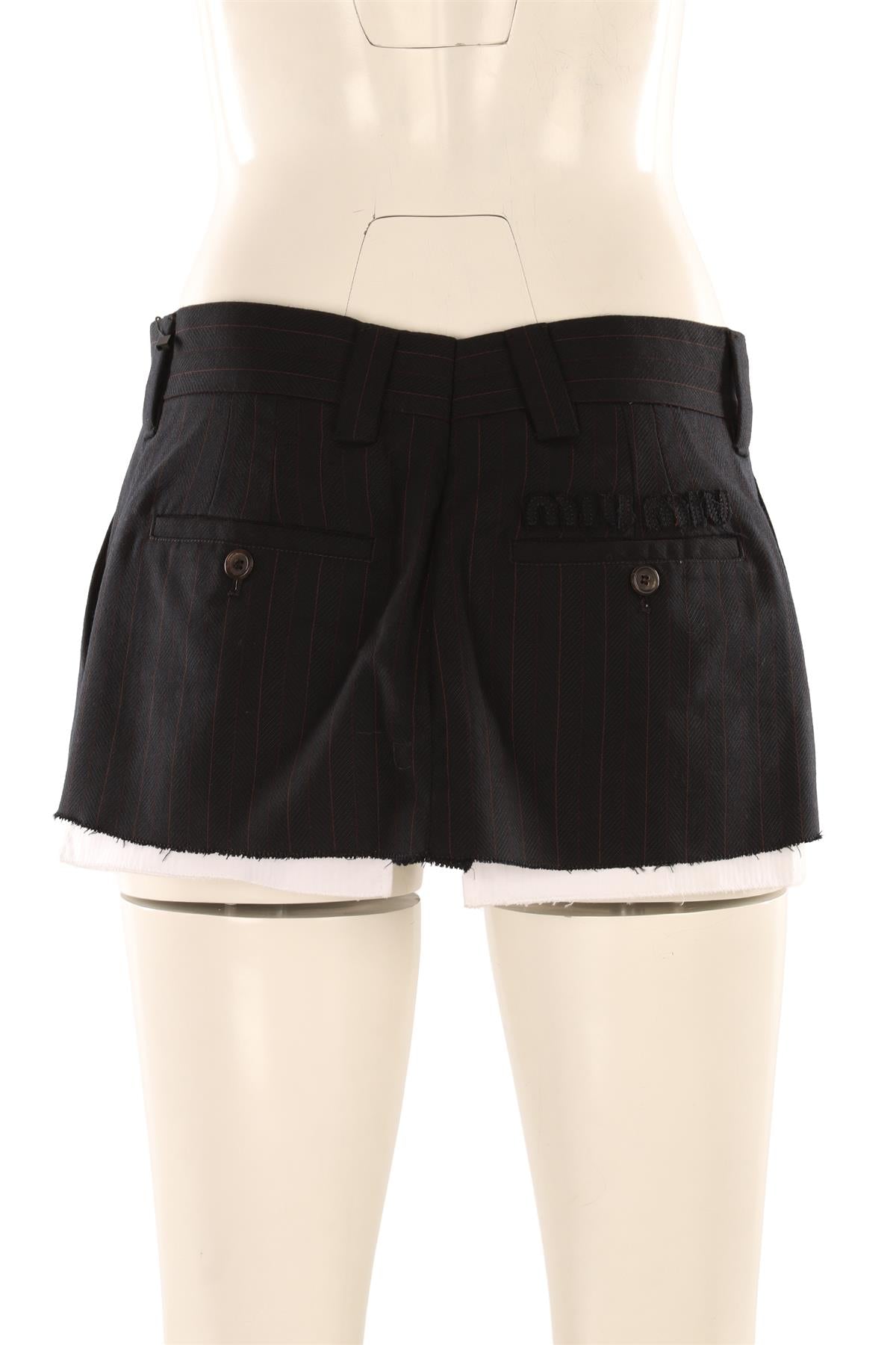 MIU MIU NAVY WOOL MINI SKIRT IT 40 UK 8