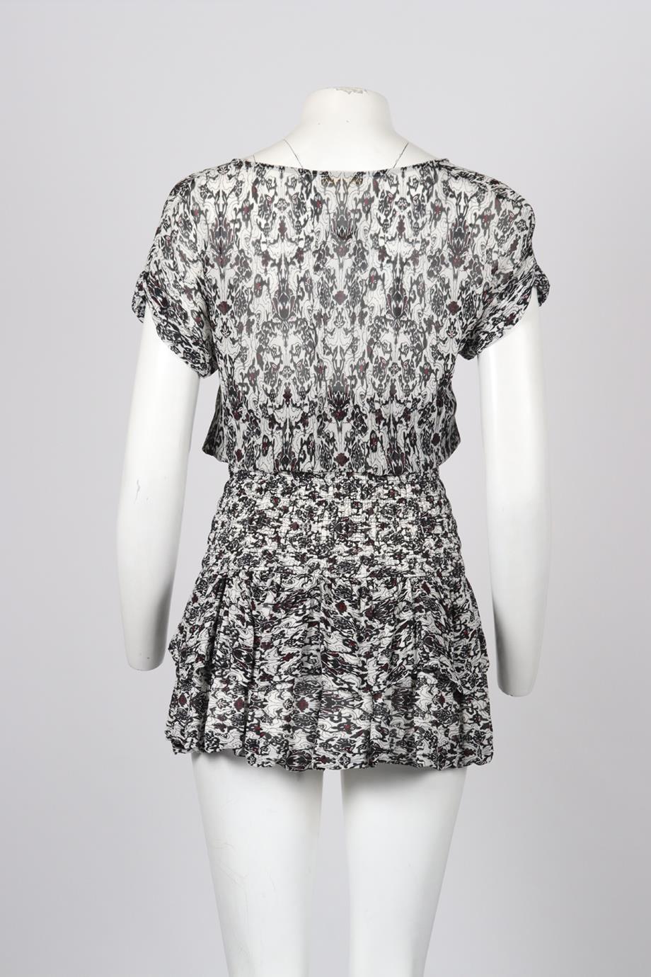 MAJE PRINTED CREPE MINI DRESS UK 8