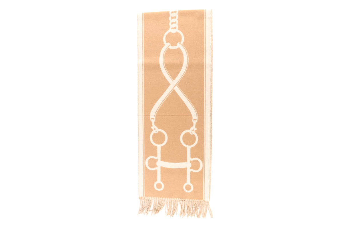 HERMÈS BEIGE CASAQUE MORS CASHMERE SCARF