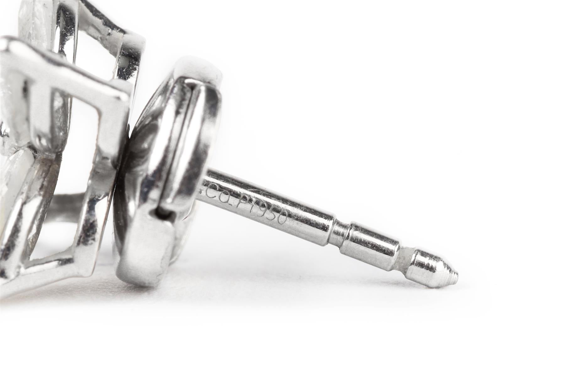 TIFFANY & CO. VICTORIA MEDIUM 0.92 CT DIAMOND AND PLATINUM EARRINGS