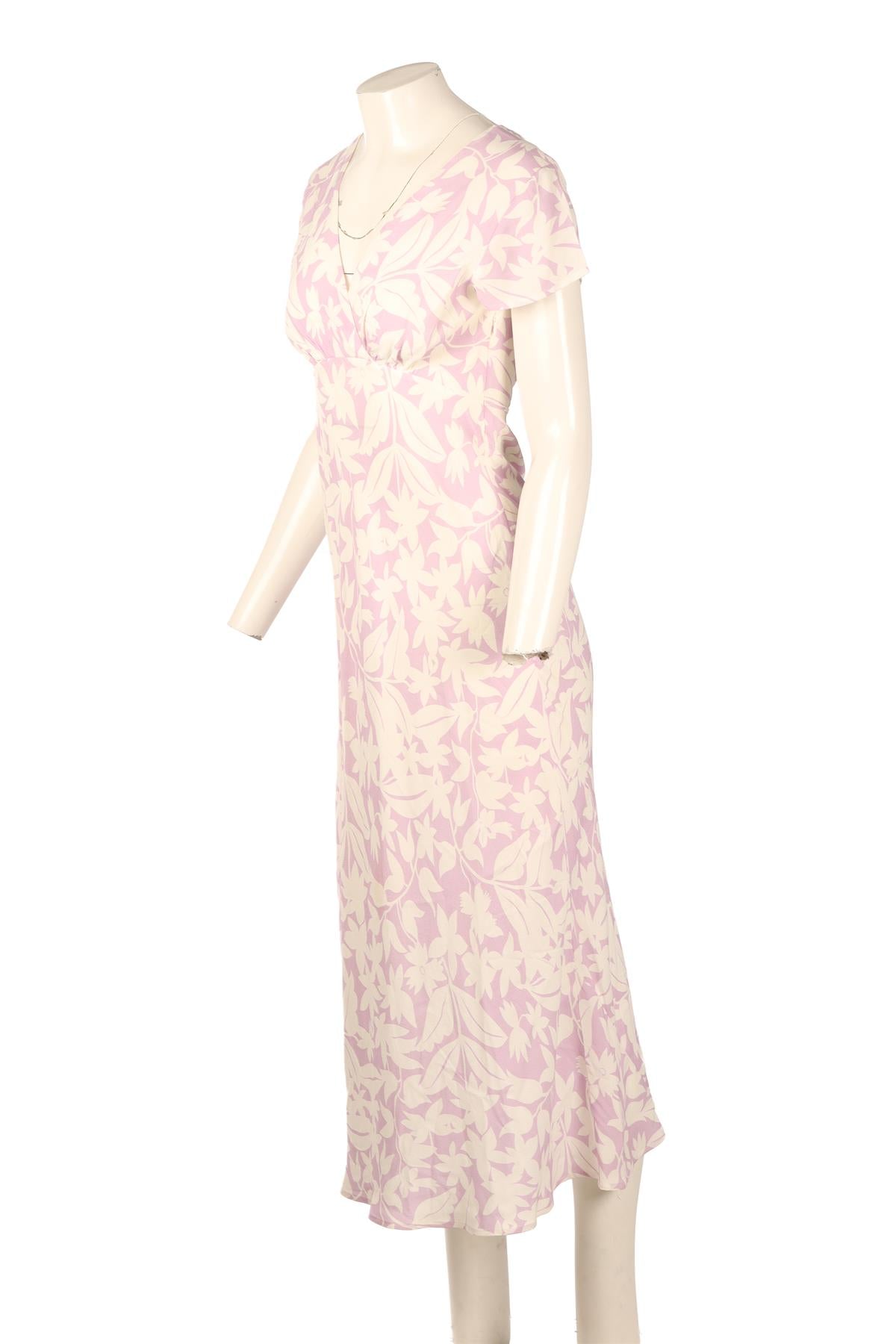 RIXO PURPLE CREPE MAXI DRESS UK 6