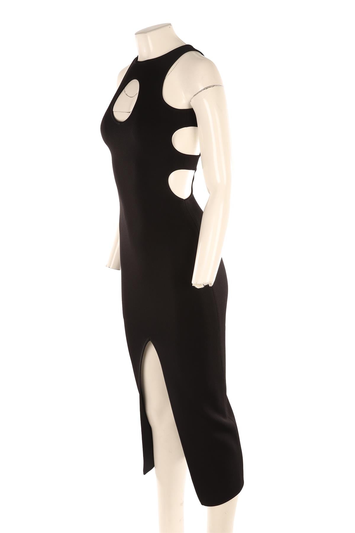 DAVID KOMA BLACK KNIT MAXI DRESS SMALL
