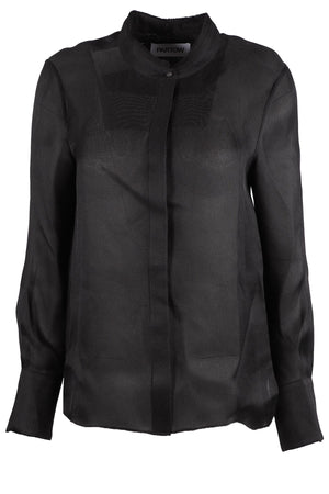 PARTOW BLACK SILK SHIRT US 2 UK 6