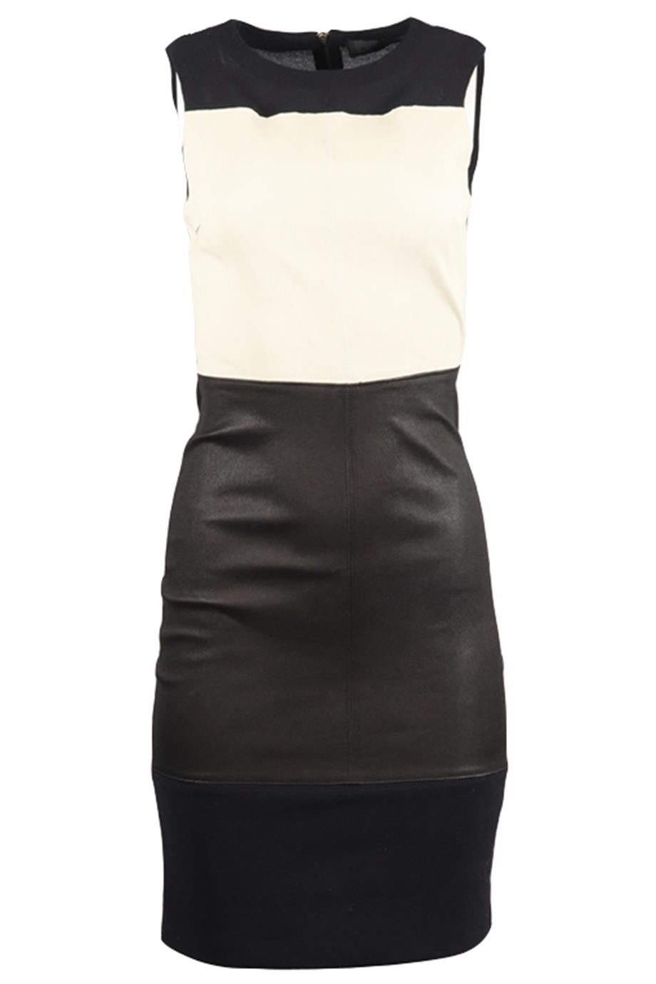 A.L.C. COTTON AND LEATHER MINI DRESS US 4 UK 8