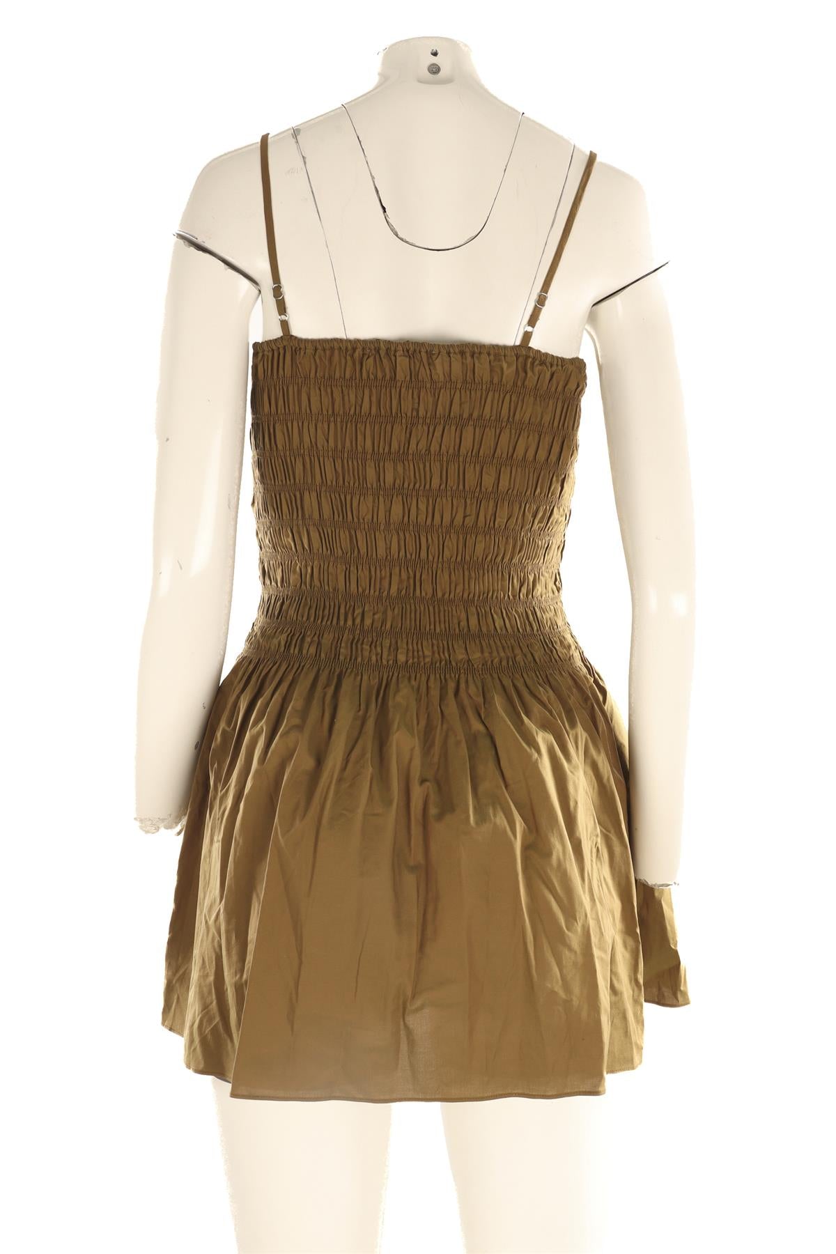 FAITHFULL THE BRAND GREEN COTTON MINI DRESS AU 6 UK 6