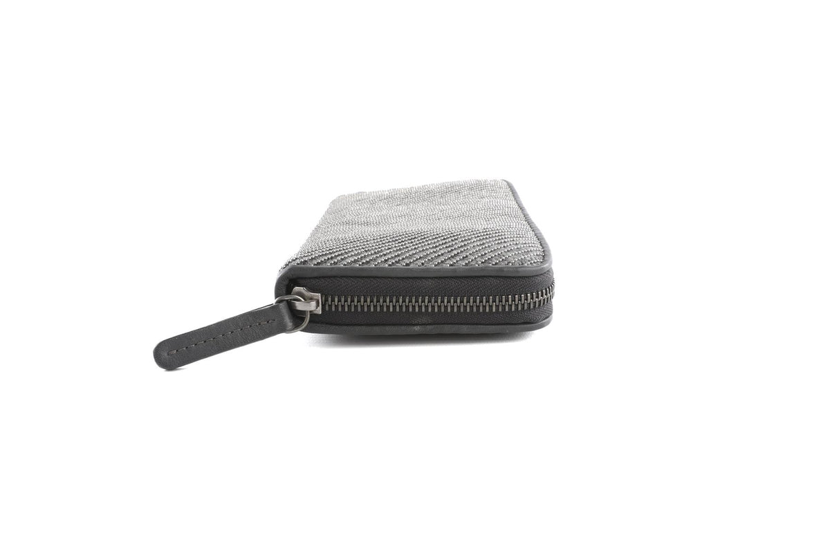 BRUNELLO CUCINELLI GREY LEATHER WALLET