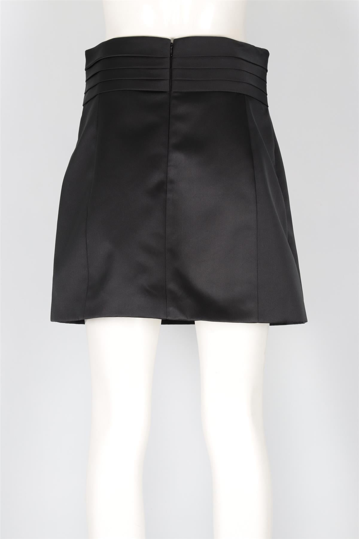 REDEMPTION BLACK SATIN MINI SKIRT IT 44 UK 12