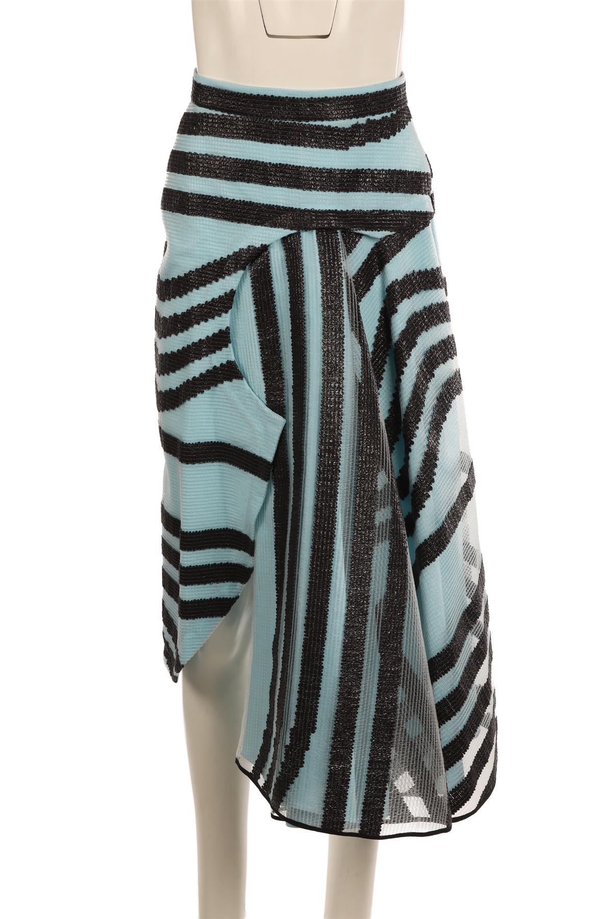 ROKSANDA BLUE COTTON MIDI SKIRT UK 8