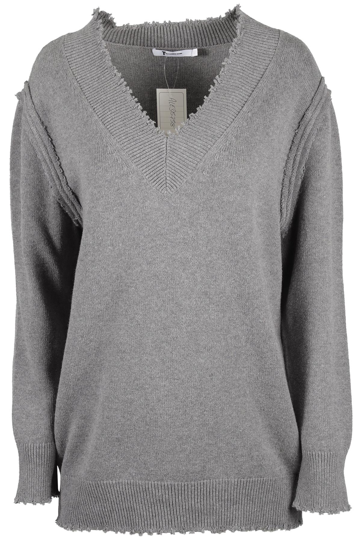 T BY ALEXANDER WANG GREY COTTON SWEATER XSMALL