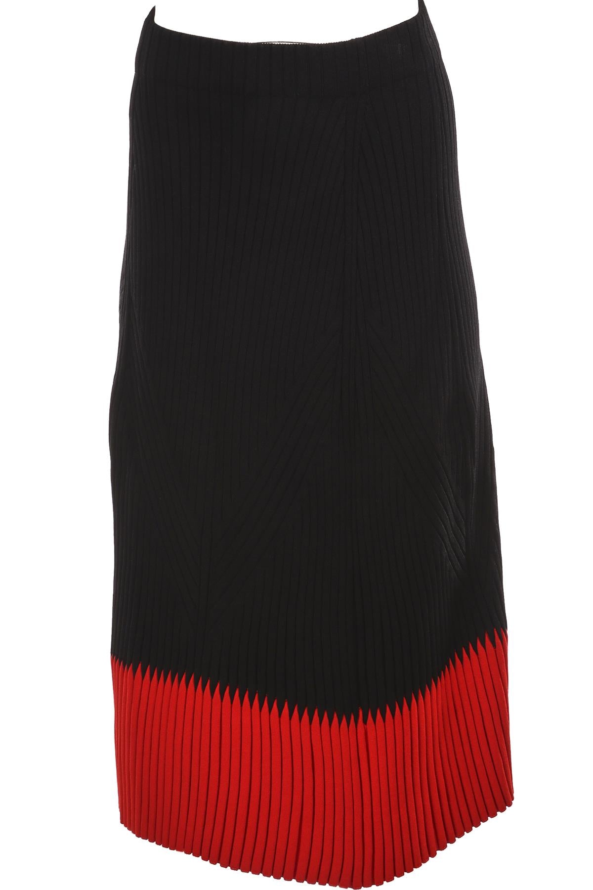 ALEXANDER MCQUEEN BLACK KNIT MIDI SKIRT SMALL