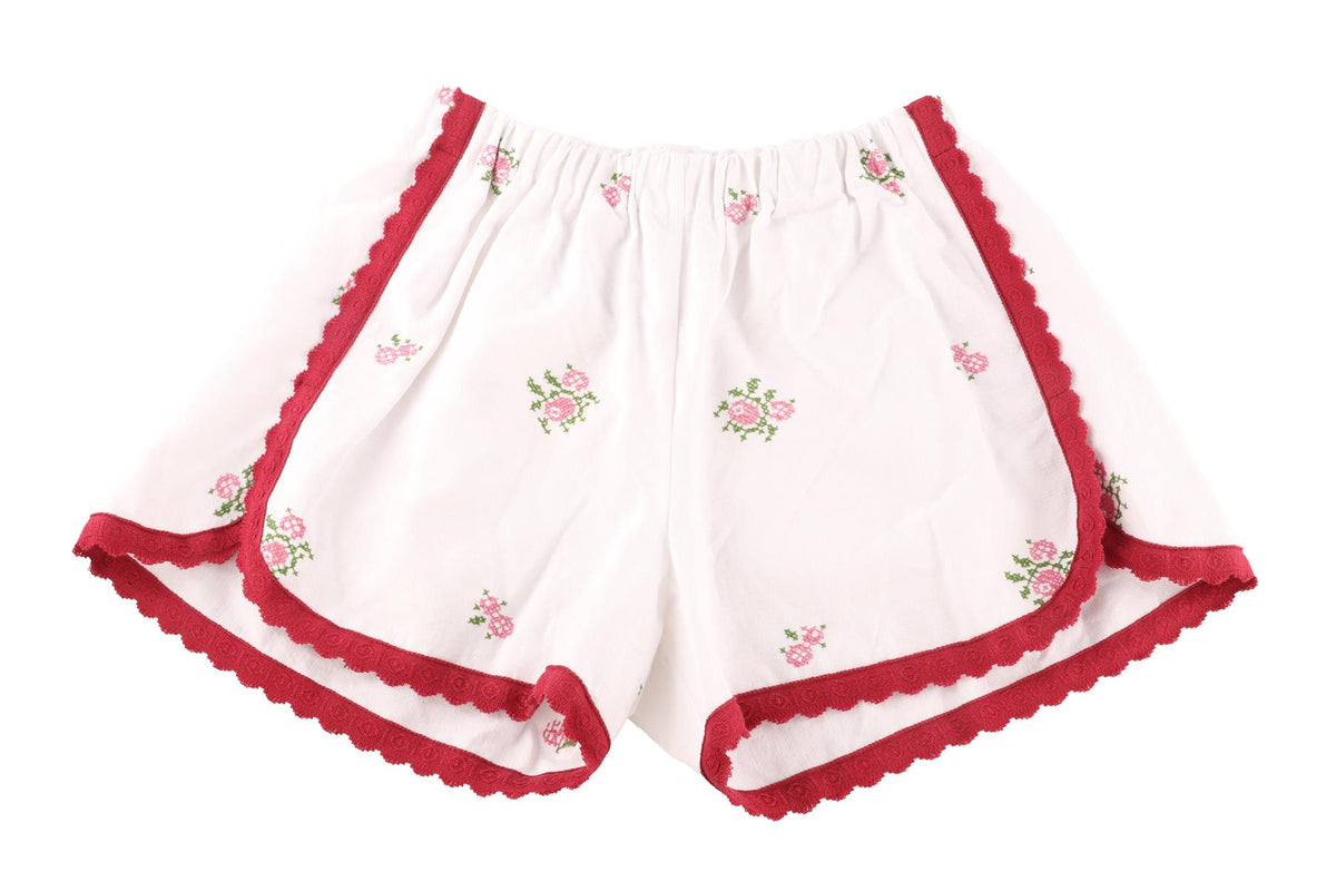 ORSINA WHITE COTTON SHORTS LARGE