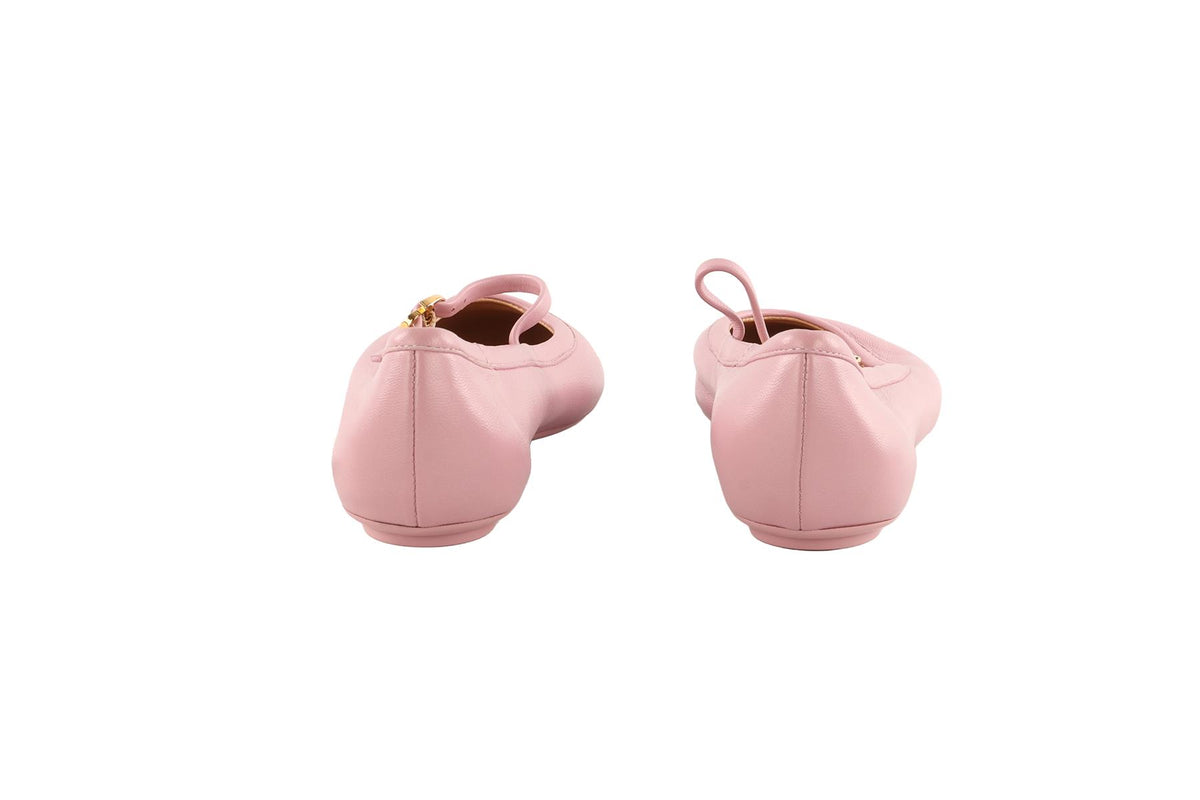 GIANVITO ROSSI PINK LEATHER BALLET FLATS EU 36 UK 3 US 6