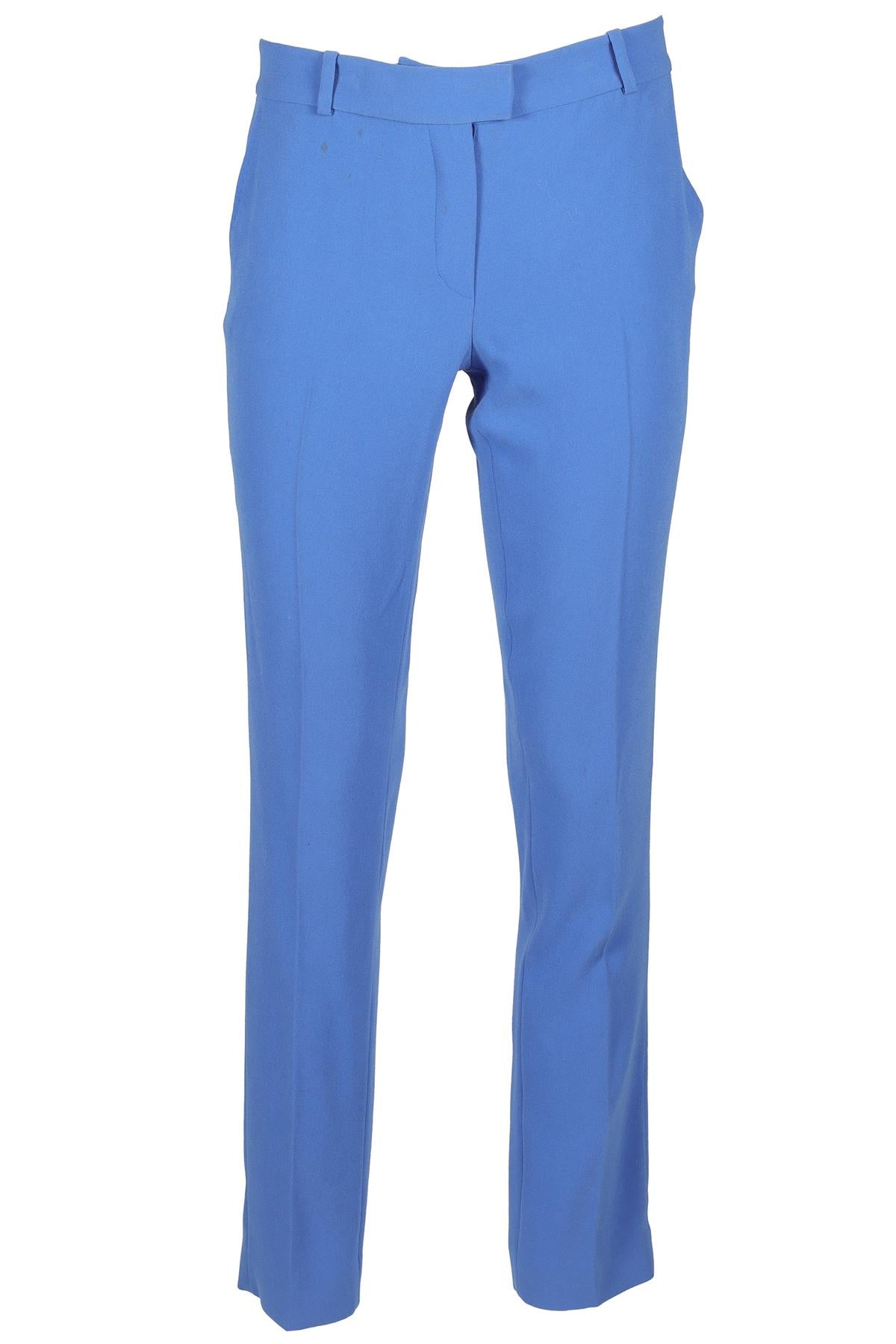 JOSEPH BLUE CREPE STRAIGHT LEG PANTS IT 38 UK 6