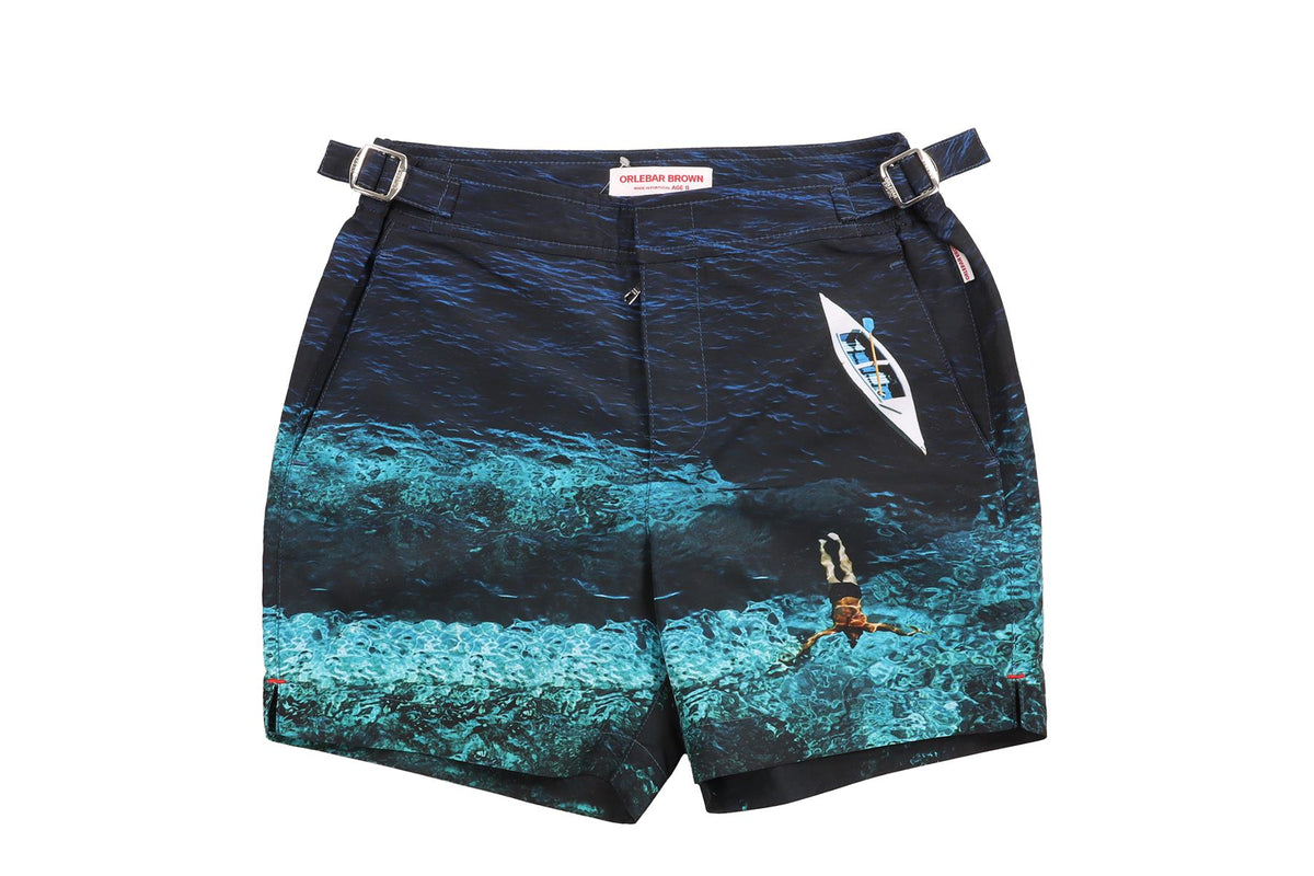 ORLEBAR BROWN BLUE KIDS BOYS SWIM SHORTS 8 YRS