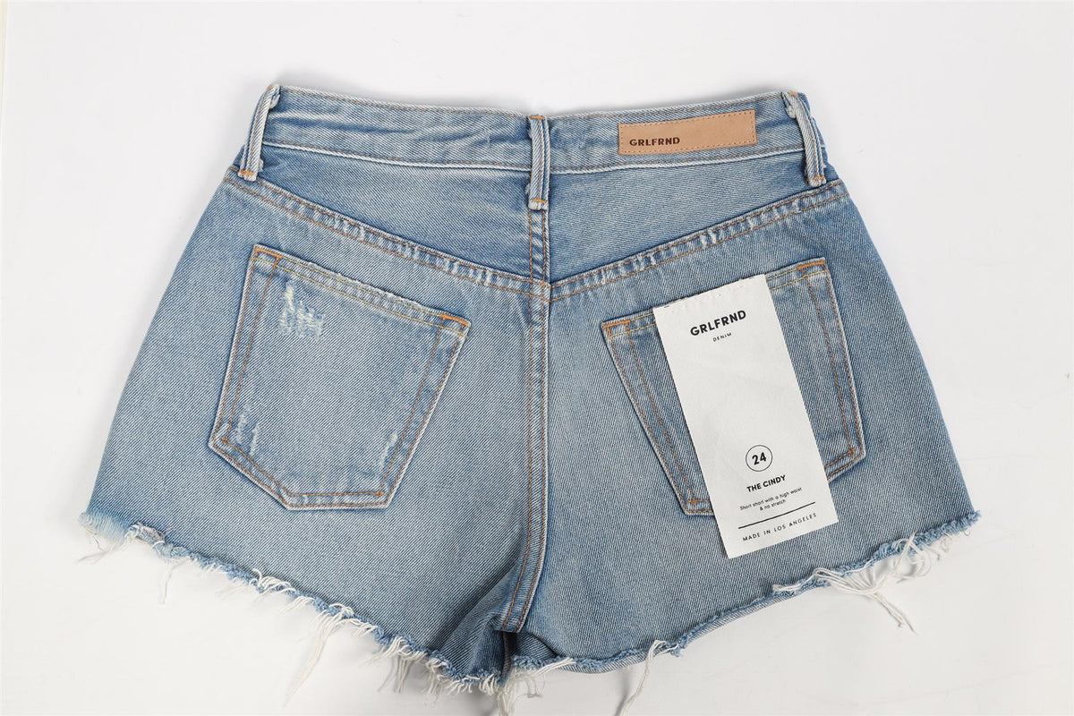 GRLFRND HIGH RISE DENIM SHORTS W24 UK 6