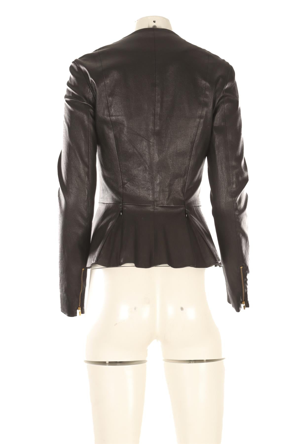THE ROW BLACK LEATHER JACKET US 6 UK 10