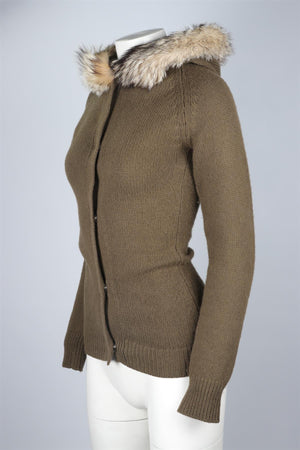 PRADA SPORT GREEN WOOL CARDIGAN IT 40 UK 8