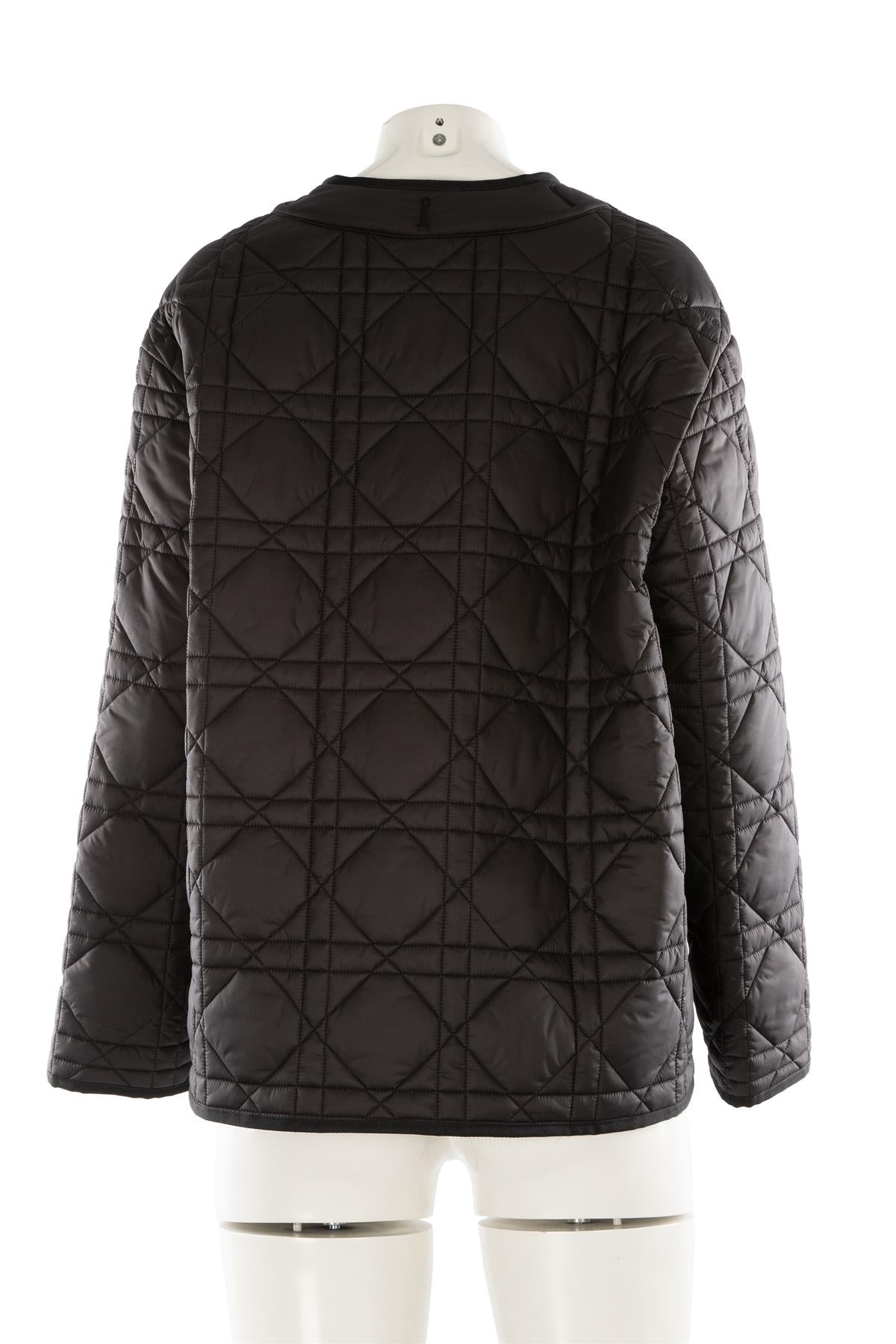 CHRISTIAN DIOR BLACK MACROCANNAGE NYLON JACKET FR 36 UK 8
