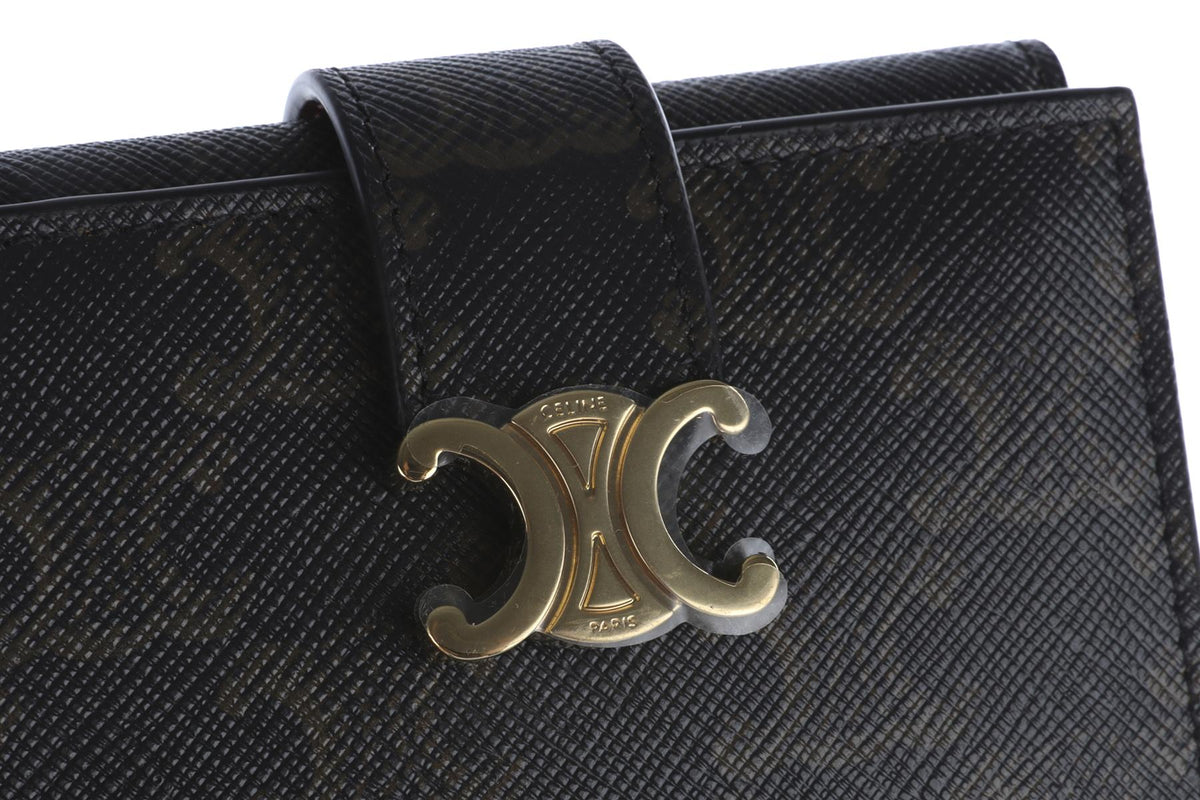 Celine Black Triomphe Canvas Wallet