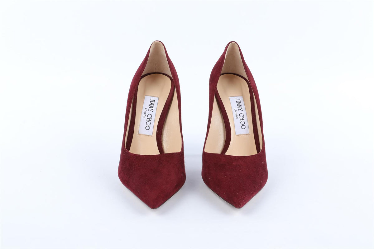 JIMMY CHOO RED SUEDE PUMPS EU 38 UK 5 US 8
