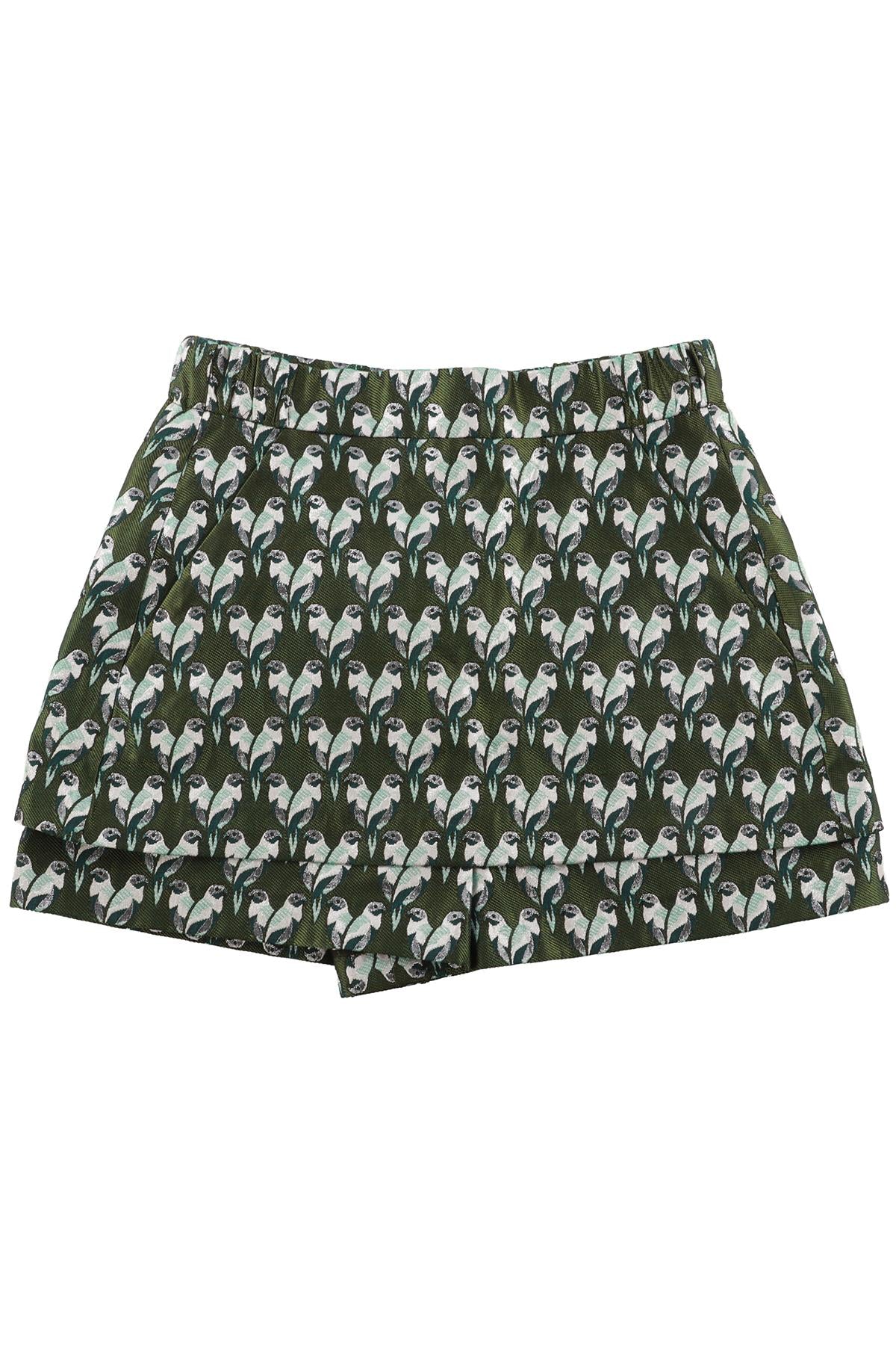 MAJE GREEN JACQUARD SKIRT FR 34 UK 6