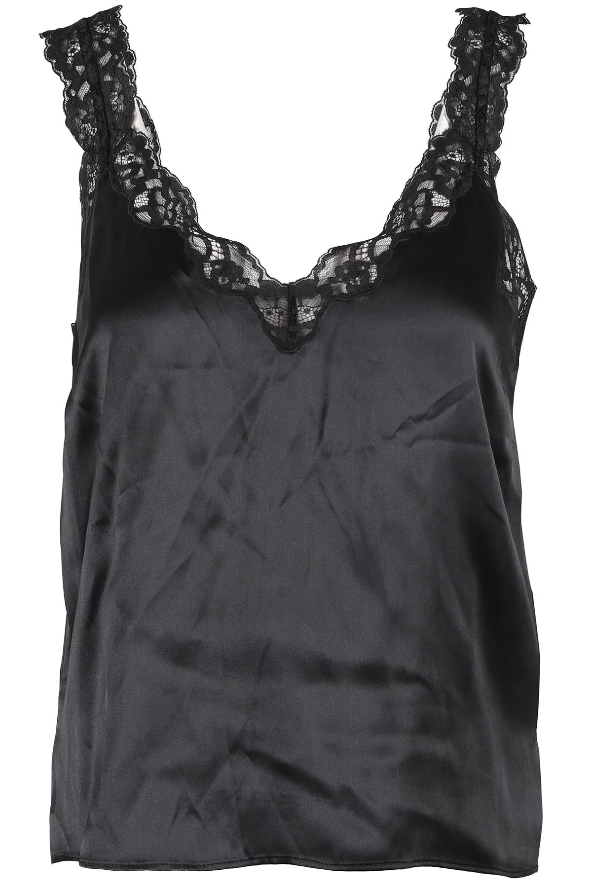 CAMI NYC BLACK SILK TOP XSMALL