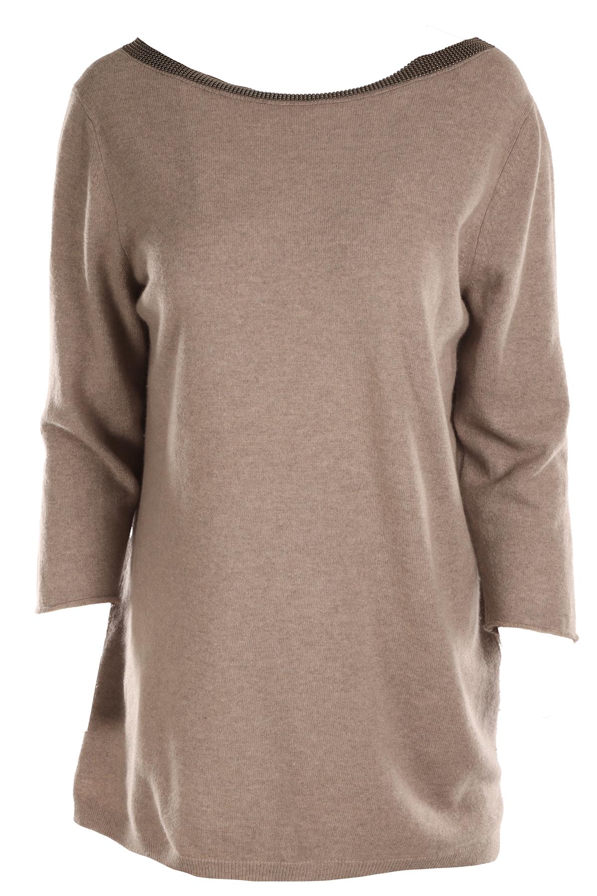 BRUNELLO CUCINELLI BEIGE CASHMERE SWEATER XLARGE