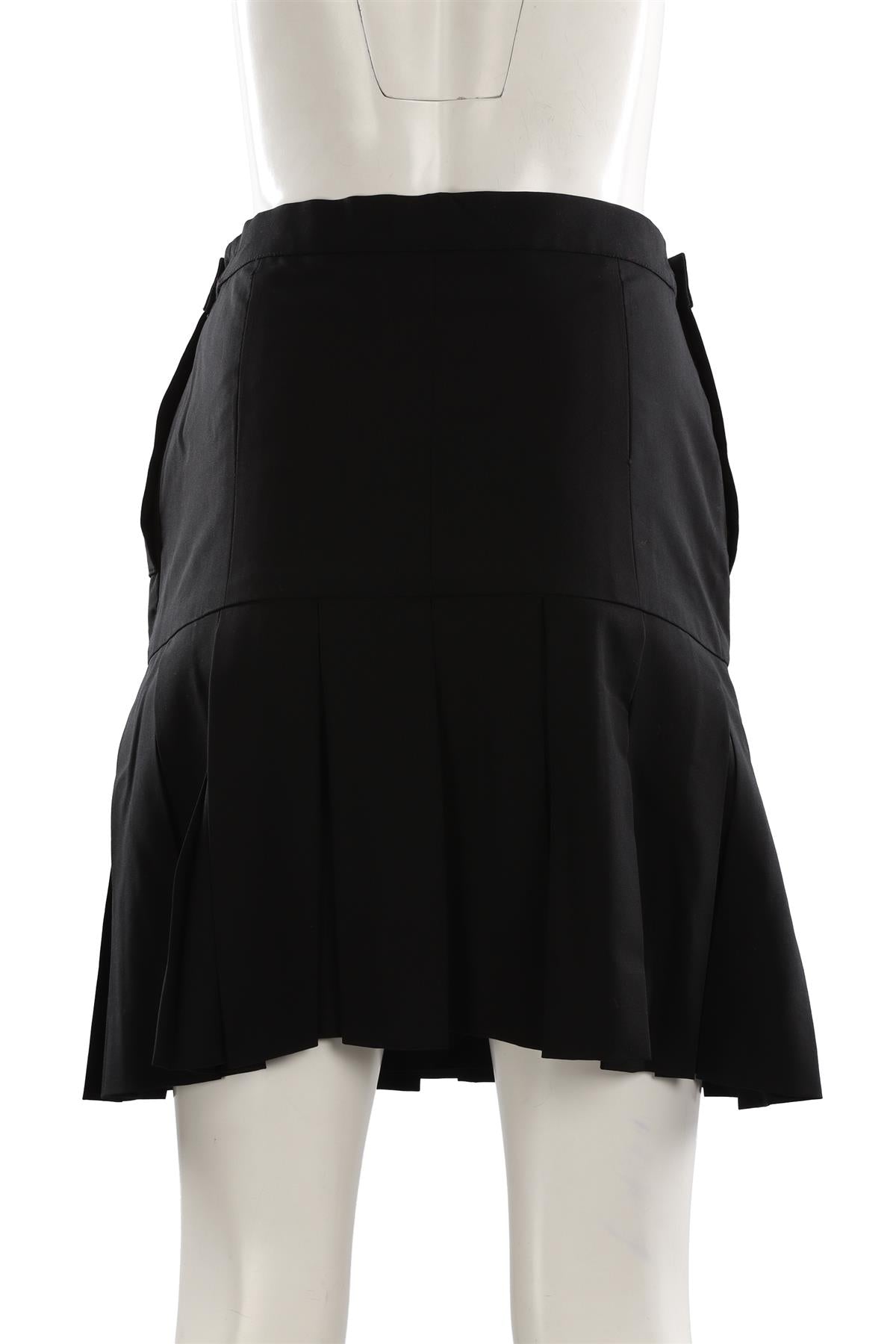 CHANEL BLACK COTTON MINI SKIRT SMALL