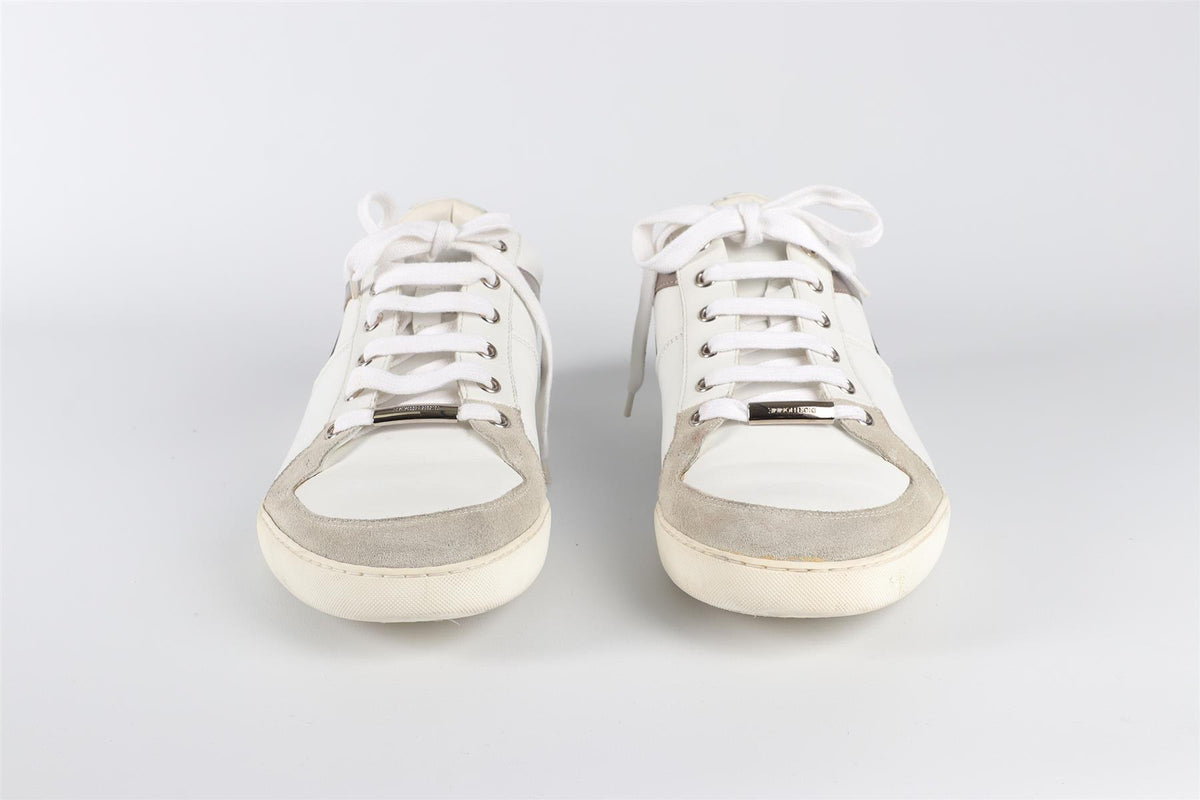 CHRISTIAN DIOR WHITE MEN'S B18 LEATHER SNEAKERS EU 41 UK 7 US 8