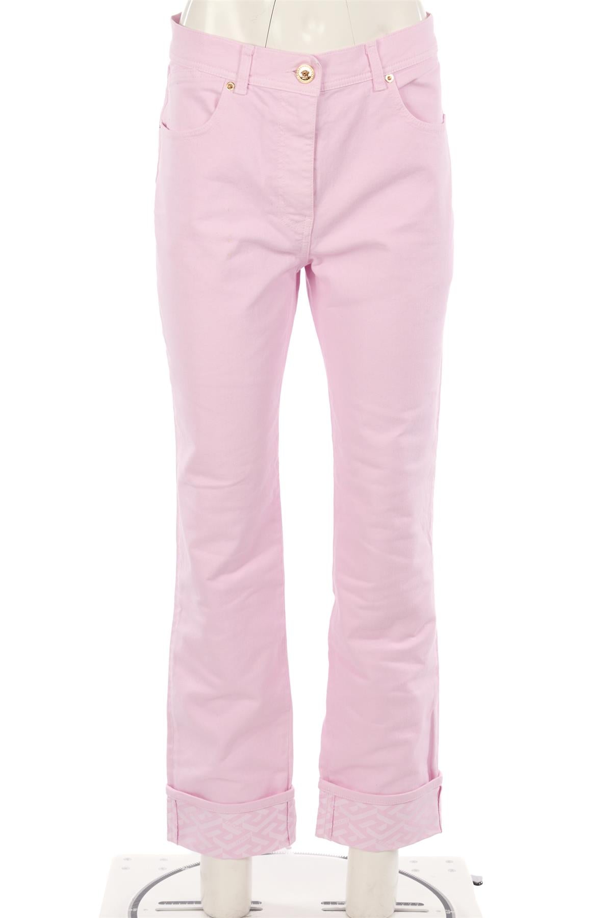 VERSACE PINK HIGH RISE STRAIGHT LEG JEANS W29 UK 10-12