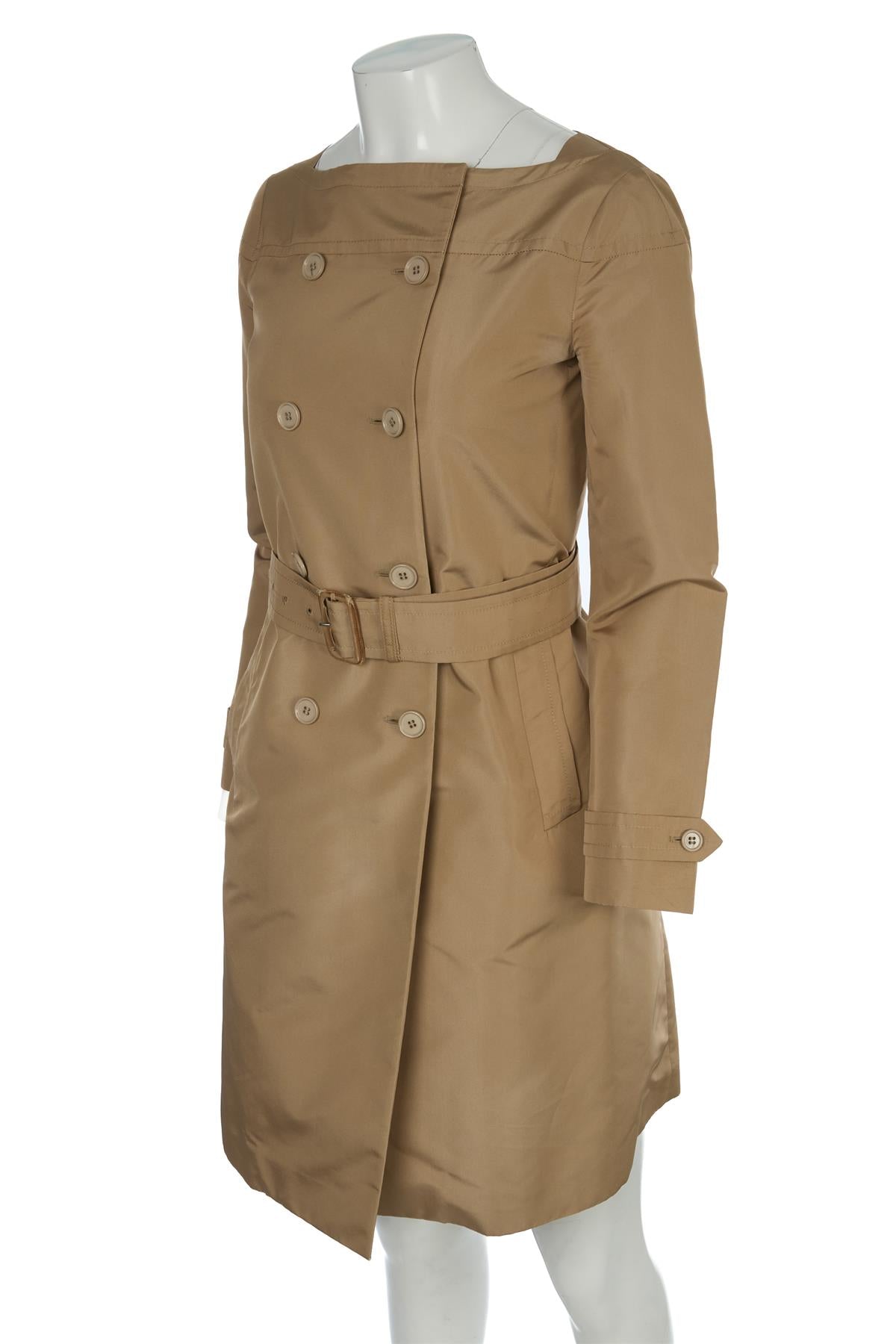 PRADA BEIGE SILK TRENCH COAT IT 38 UK 6