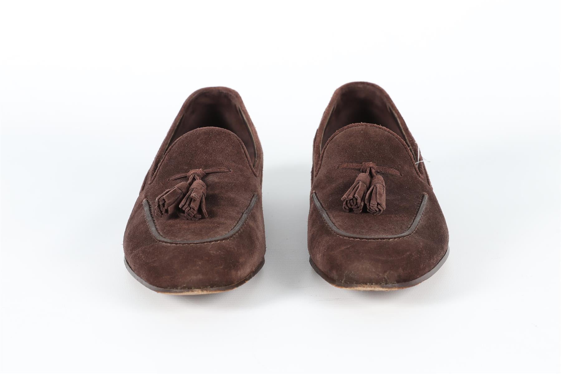 LORO PIANA BROWN SUEDE LOAFERS EU 37.5 UK 4.5 US 7.5