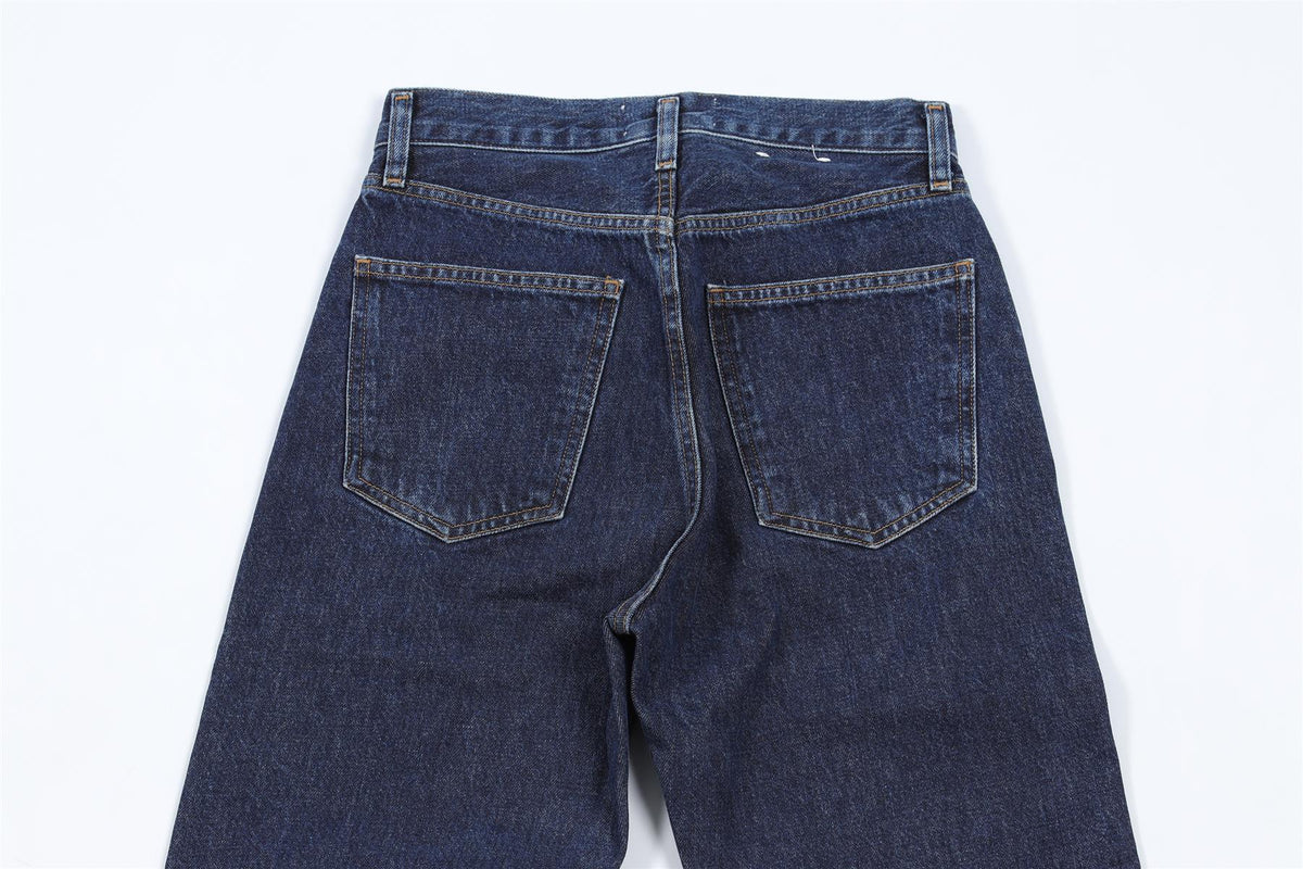 AGOLDE NAVY HIGH RISE WIDE LEG JEANS W24 UK 6