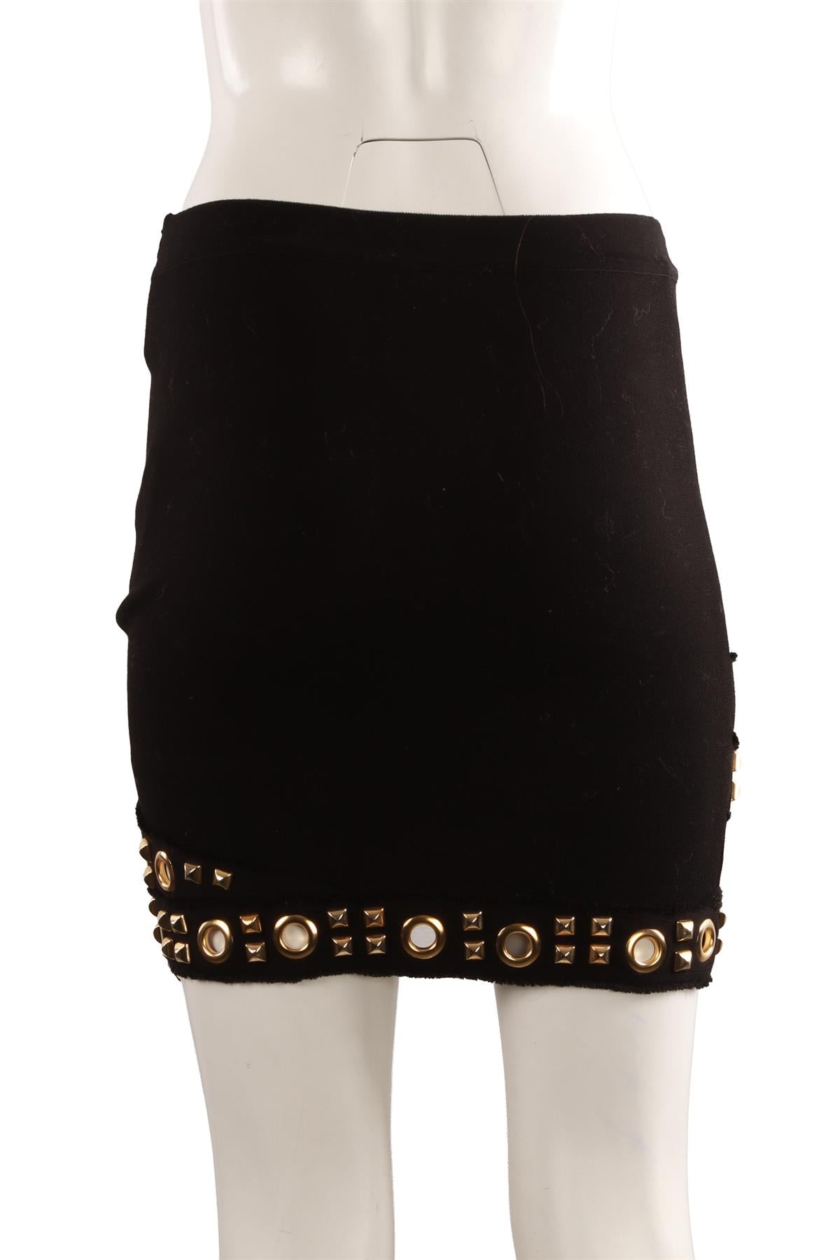 BLACK COTTON MINI SKIRT