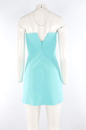 AMANDA UPRICHARD BLUE CREPE MINI DRESS XSMALL