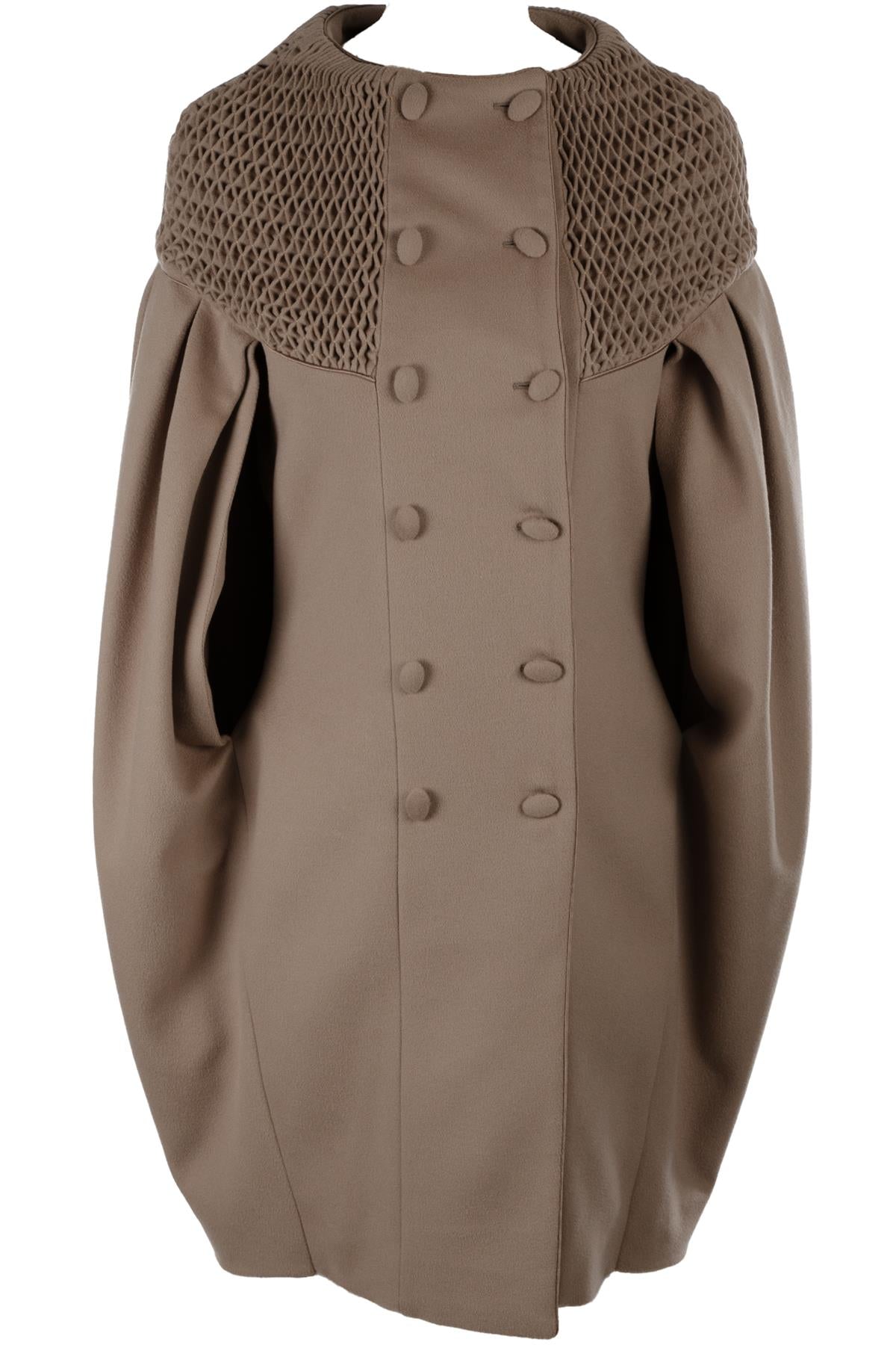 VALENTINO TAUPE 2008 WOOL CAPE US 6 UK 10