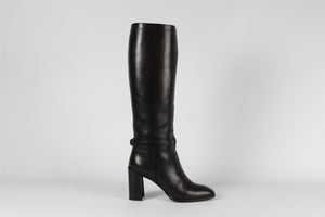 CHRISTIAN DIOR BLACK LEATHER KNEE HIGH BOOTS EU 39 UK 6 US 9