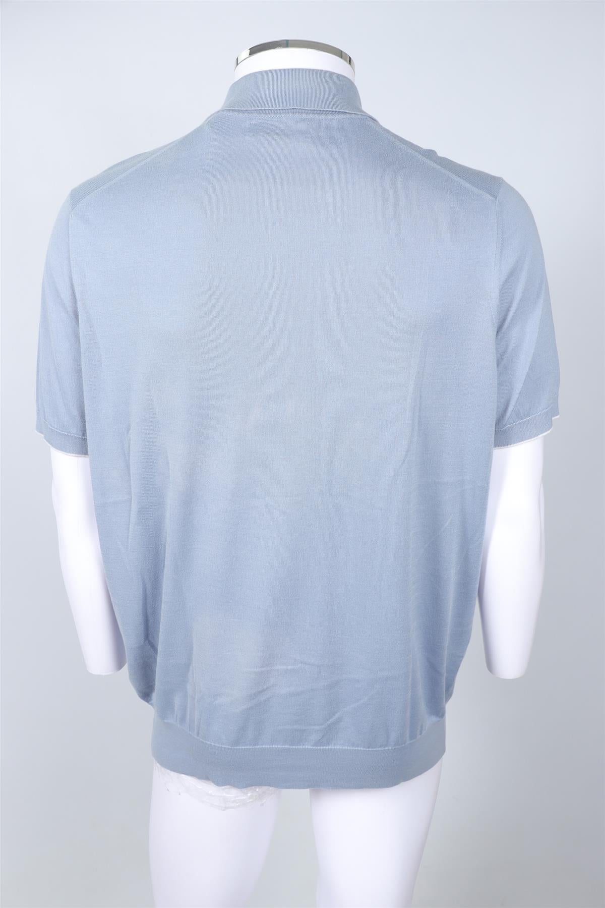 BRUNELLO CUCINELLI BLUE MEN'S COTTON POLO SHIRT IT 54 UK 44