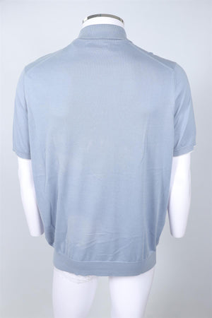 BRUNELLO CUCINELLI BLUE MEN'S COTTON POLO SHIRT IT 54 UK 44